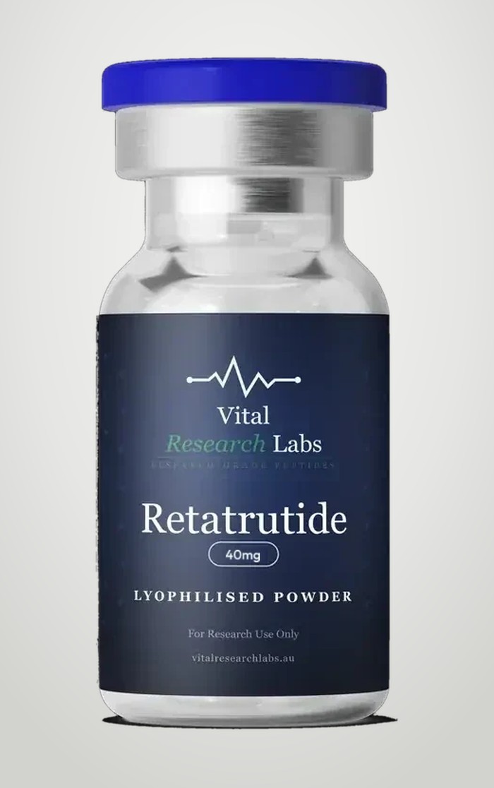 Retatrutide 30mg research peptide vial, lyophilised powder, research-grade, Vital Research Labs Australia